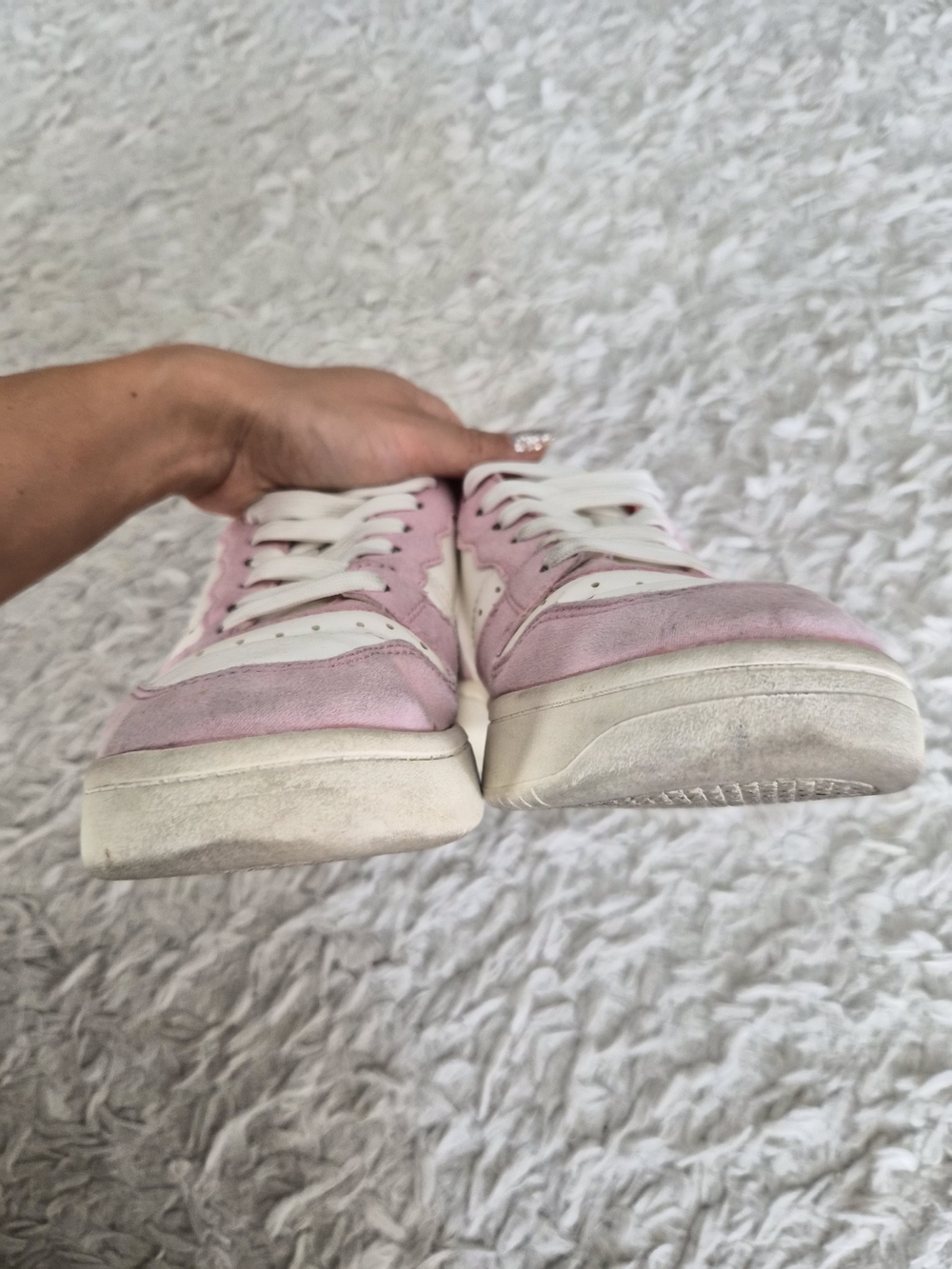 H&M Pink and White Colorblock Sneakers Size 5.5 - Picture 12 of 16